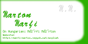 marton marfi business card